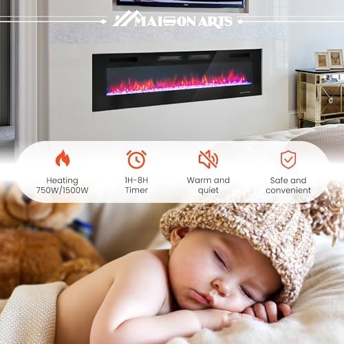 MAISON ARTS 72 Electric Fireplace with Remote Control