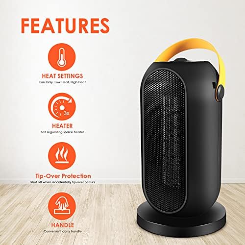 SARMERGE Fan Heater with 4 Settings and Safety Protection