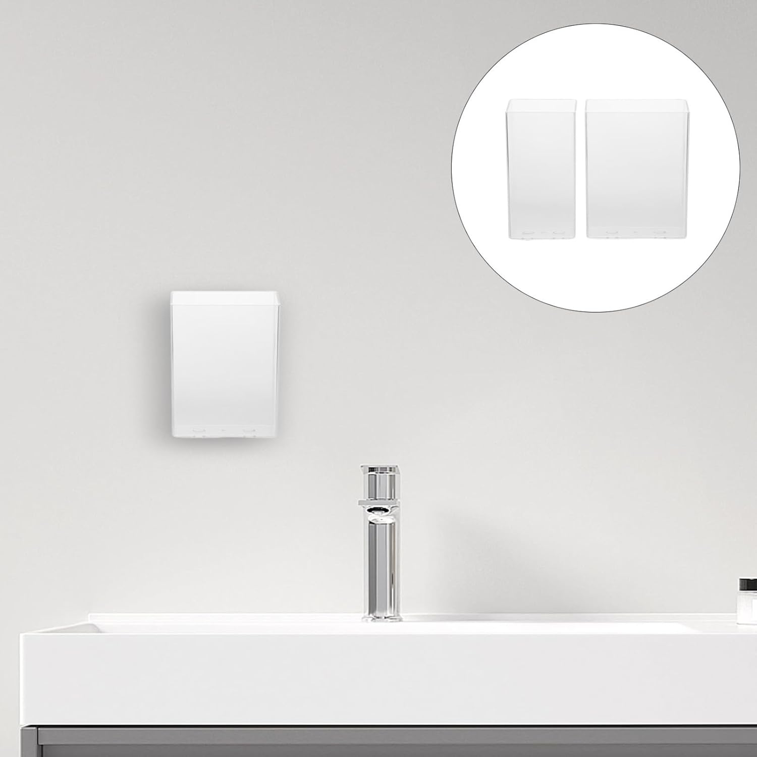 BUGUUYO 2pcs Wall Mounted Toothbrush Holder with Dispenser