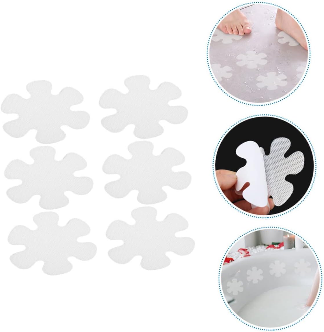 GLEAVI 6Pcs Flower Design Non-Slip Bathroom Decals