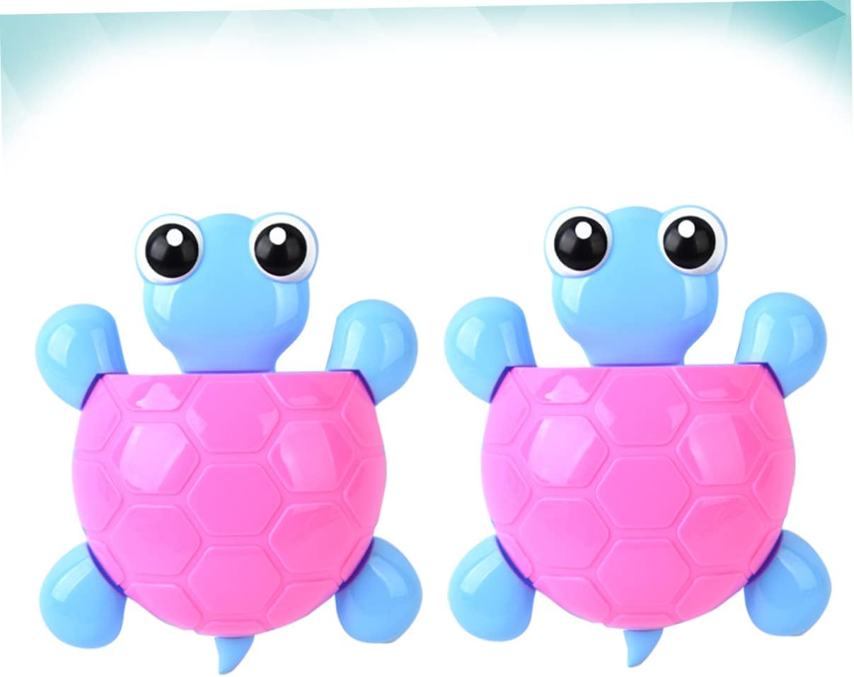 TOPPERFUN 2Pcs Cute Turtle Suction Cup Toothbrush Holder