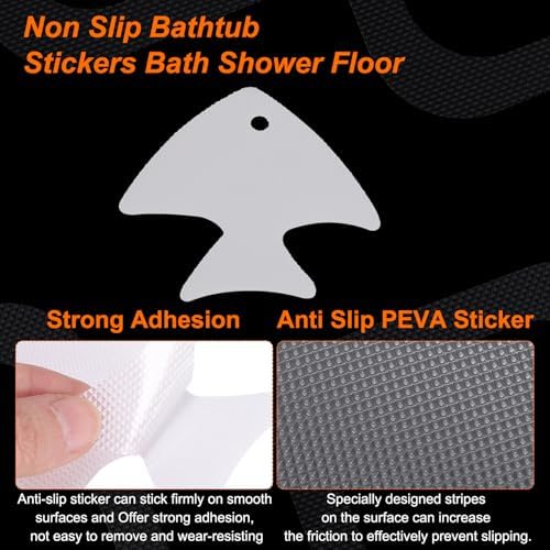 HARFINGTON 12pcs Fish Bathtub Stickers Set with Scraper
