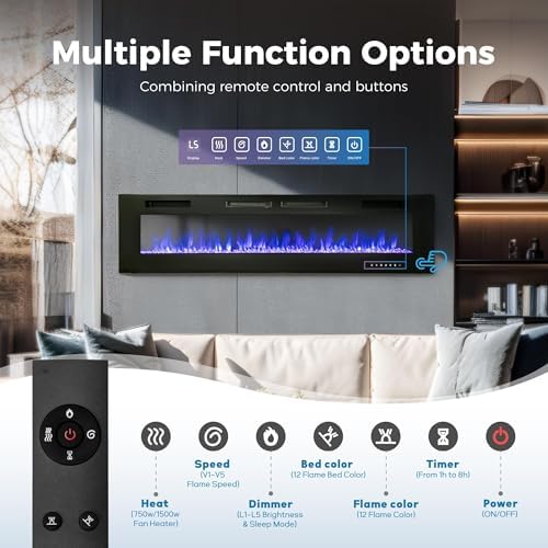 MAISON ARTS 72 Electric Fireplace with Remote Control