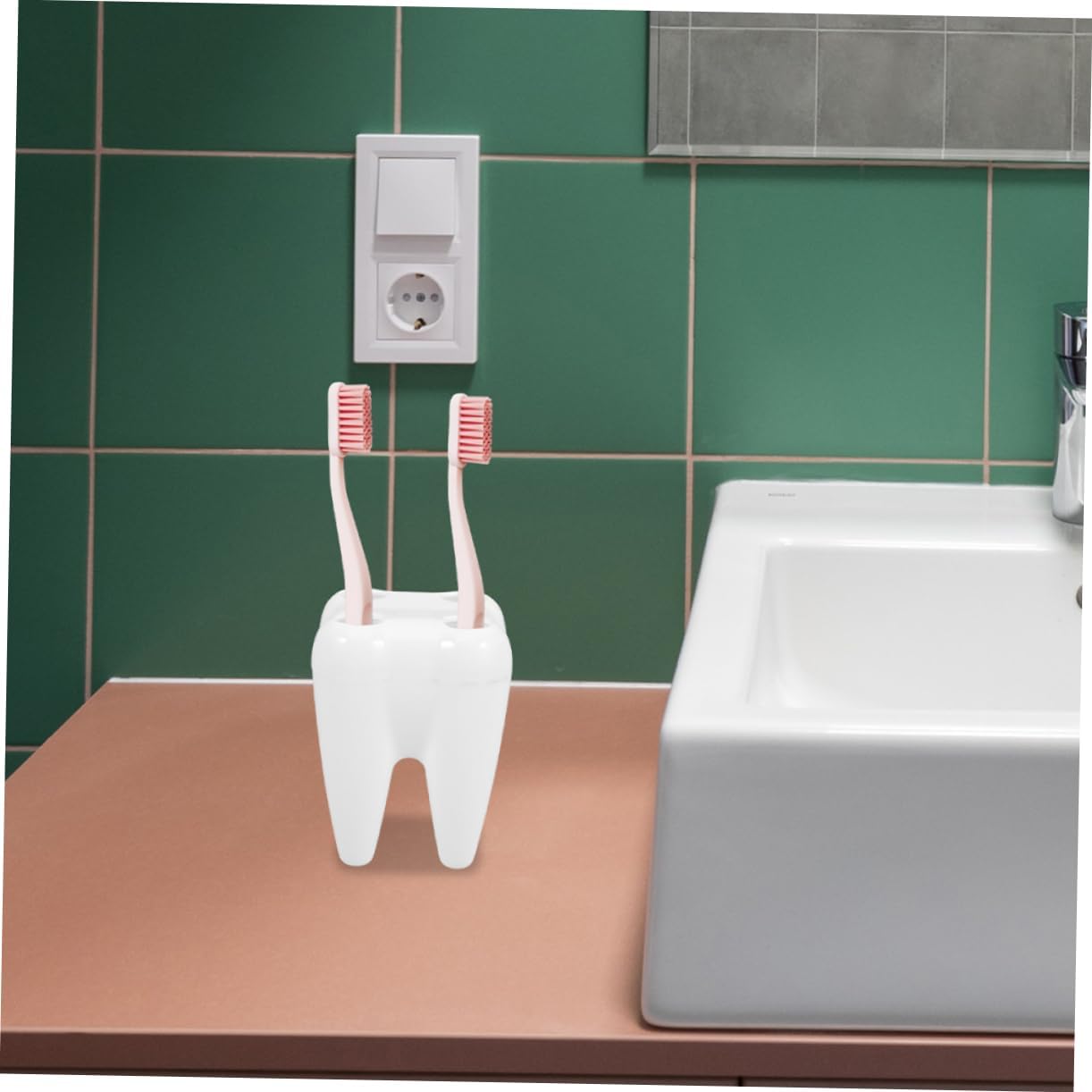 Ciieeo Tooth-Shaped Toothbrush Holder for Bathroom