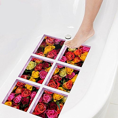 ChezMax 3D Flower Bathtub Stickers 6 Pcs 59 X 59