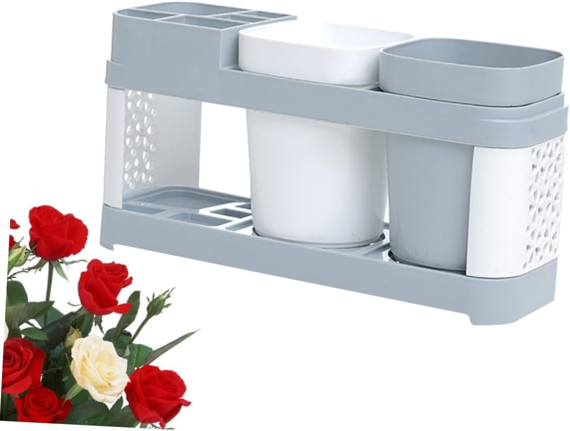 BRIGHTFUFU Toothbrush Toothpaste Holder Organizer