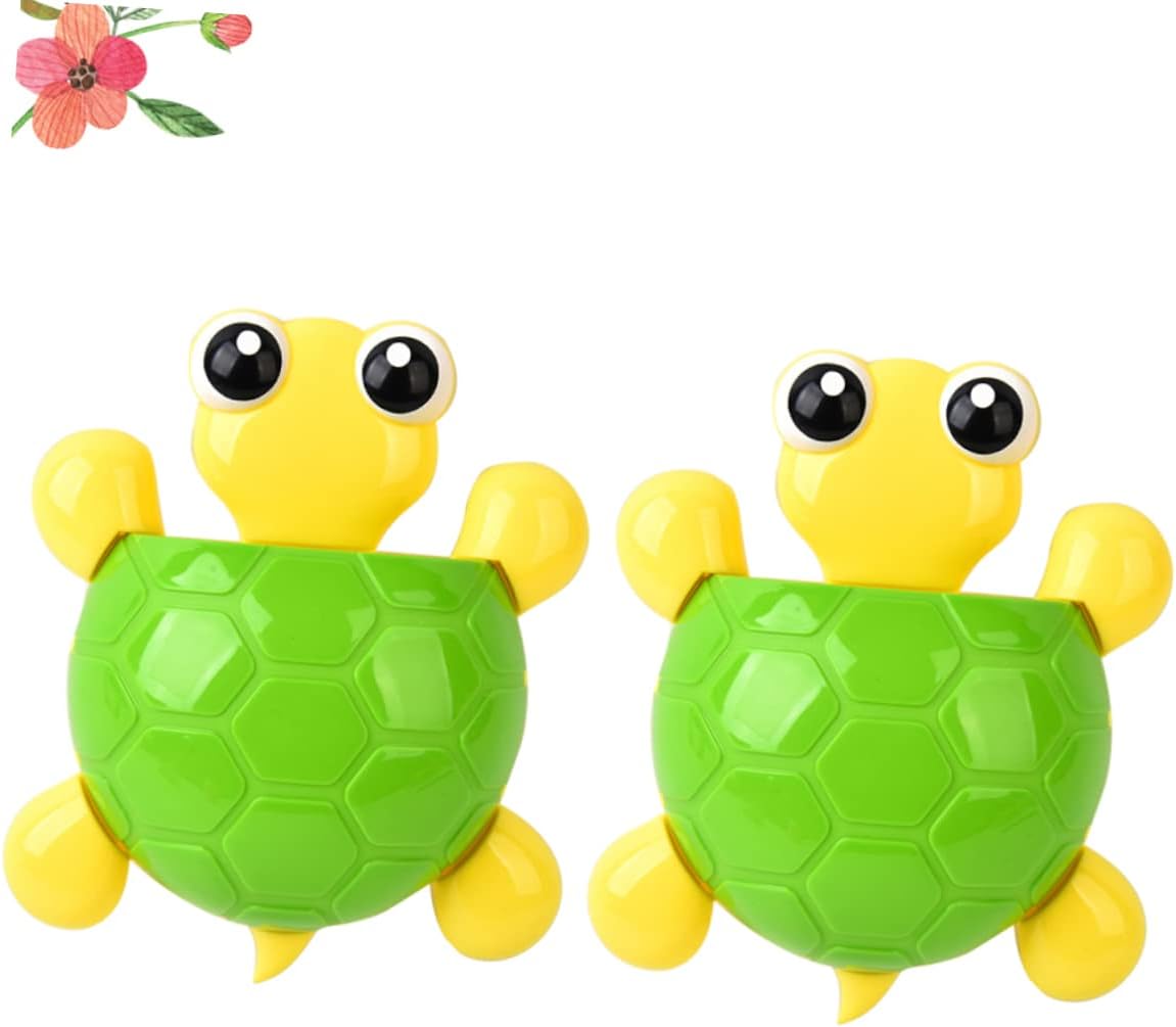 2Pcs Cute Turtle Suction Cup Bathroom Organizer