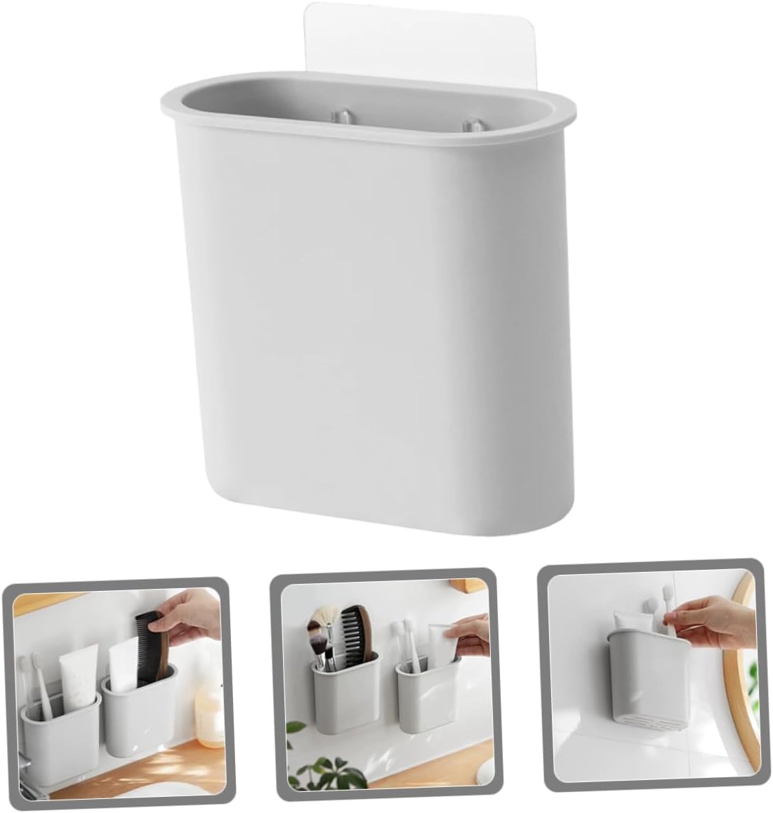 LIFKOME Wall Mounted Toothbrush Holder with Suction Cup Drainage Design