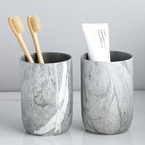 Marble Grey Ceramic Toothbrush Holder Set 1