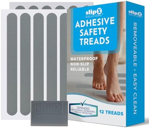 SlipX Solutions Adhesive Safety Treads - 12 Pack Gray 75 x 075
