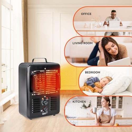 Milkhouse Space Heater with Thermostat and 3 Heat Settings