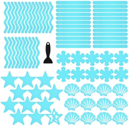 IBEQUEM 83 PCS Non Slip Bathtub Stickers Blue