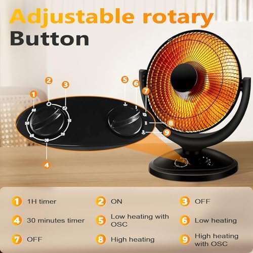 Antarctic Star 800W Electric Space Heater with 65 Oscillation