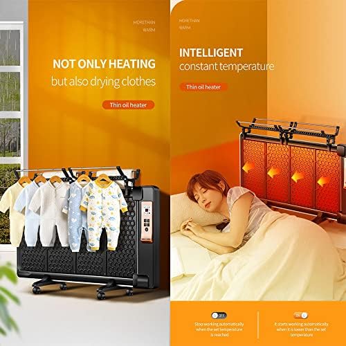 TFGK 1800W Ultra-Thin Space Heater with 3 Modes and Drying Rack