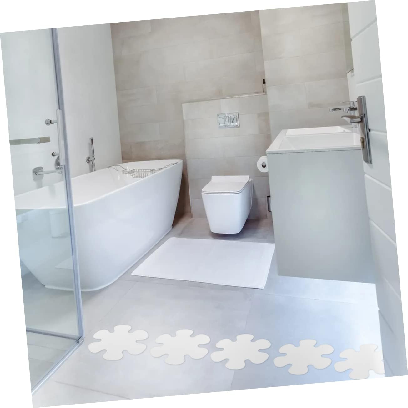 HAKIDZEL 2 Sets Non Slip Bathtub Stickers with Shell Flower Designs