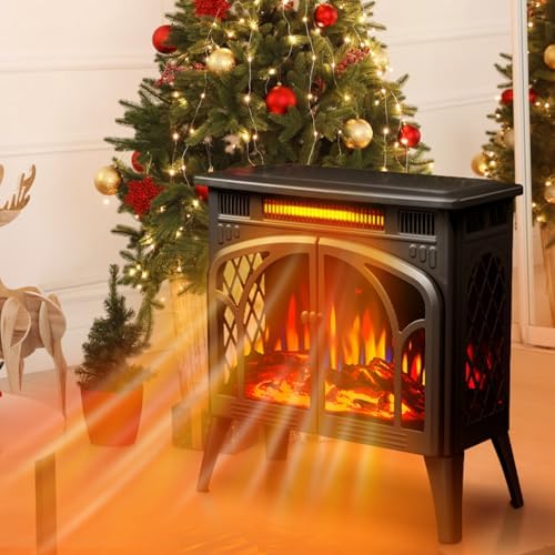 ZAFRO 24-inch Electric Fireplace Heater with Remote Control and Timer