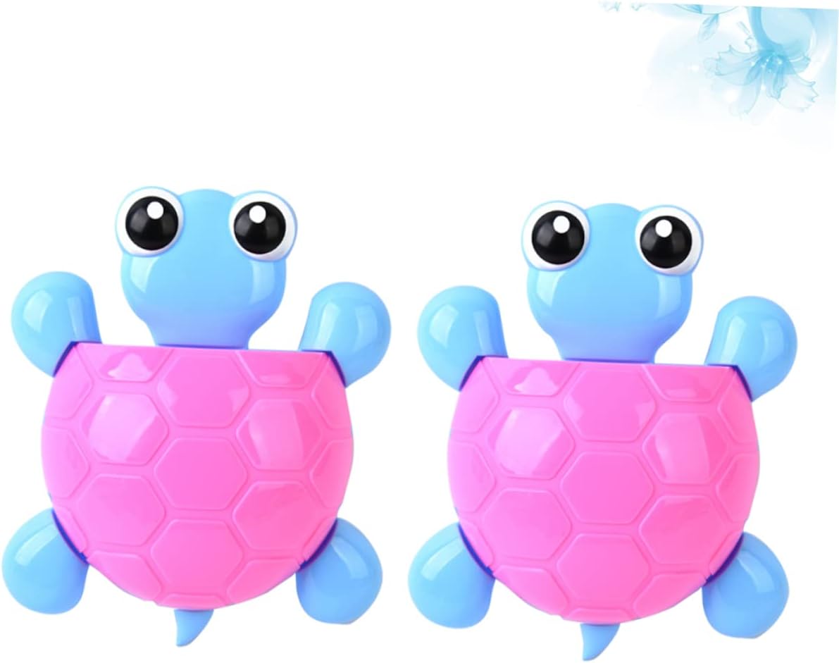 Luxshiny 2Pcs Turtle Suction Cup Toothbrush Holder Organizer
