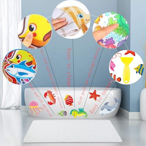 Non-Slip Bathtub Stickers with Ocean Design for Kids