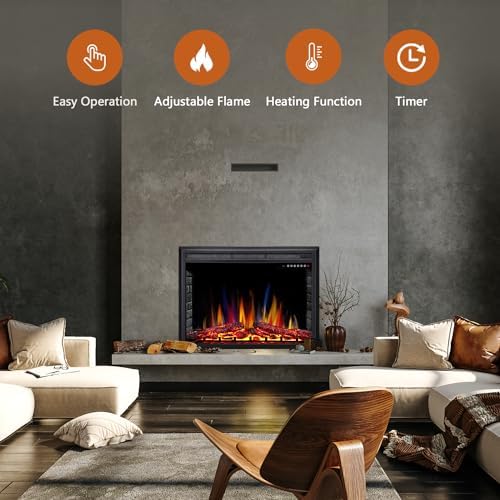 RWFLAME 39 Electric Fireplace Insert with Touch Screen