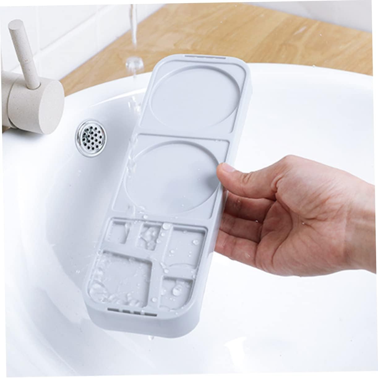 SHOWERORO Toothbrush Toothpaste Holder with 5 Slots and Cup Storage