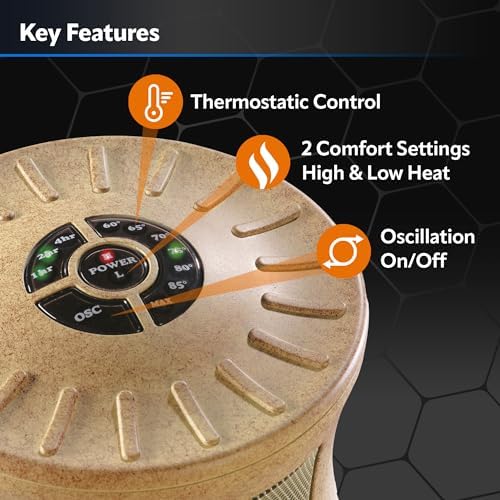 Lasko Oscillating Ceramic Space Heater 1500W 16 Inches Beige