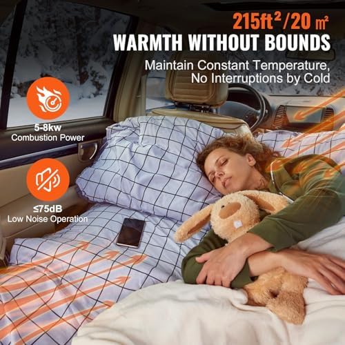 CooFel 5-8KW Diesel Heater with Remote Control and LCD Screen