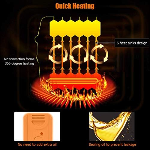COSTWAY 700W Oil Filled Radiator Heater with Adjustable Thermostat