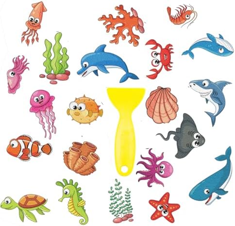 Non-Slip Bathtub Stickers with Ocean Design for Kids