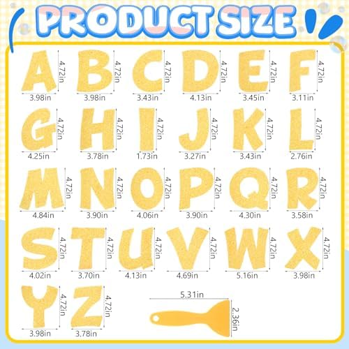 Fullhawl 26 Pcs Non Slip Bathtub Stickers with Glitter Letters