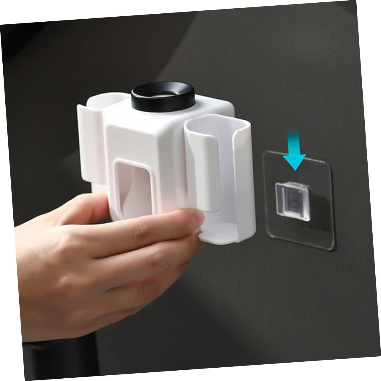 SOLUSTRE Wall Mount Toothpaste Dispenser with Toothbrush Holder