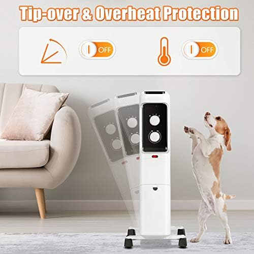 Tangkula 1500W Oil Filled Radiator Heater with 3 Heat Settings