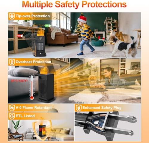 FamilyJoy 3-in-1 Space Heater with Humidifier and Motion Sensor