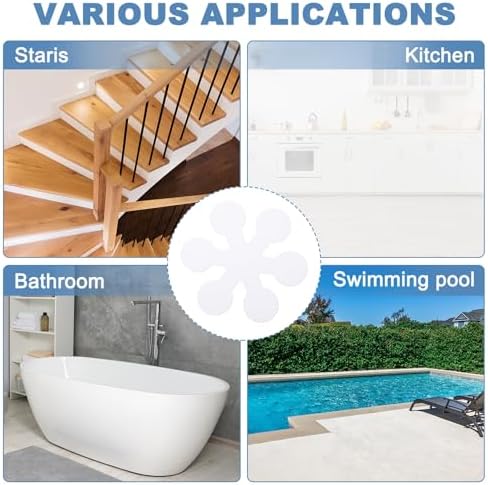 PATIKIL 12 Pcs Non-Slip Bathtub Stickers White Snowflake Shape