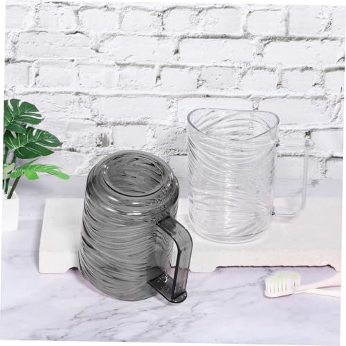2pcs Toothbrush Holder Cup with Handle Reusable Plastic Rinse Tumbler for Bathroom