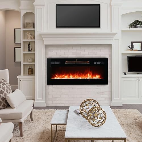 30 Inch Wall Electric Fireplace with Realistic Flame and Quiet Operation