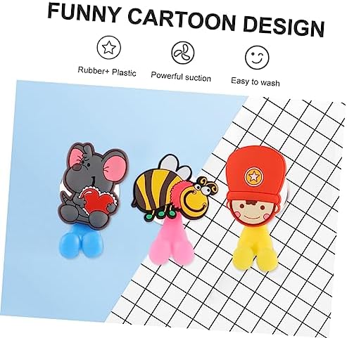Holibanna Cartoon Toothbrush Holder Suction Cup 3 Pack