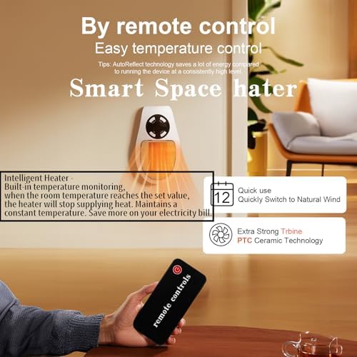 LYNBKLS 450W Smart Wall Space Heater with LED Display and Overheat Protection