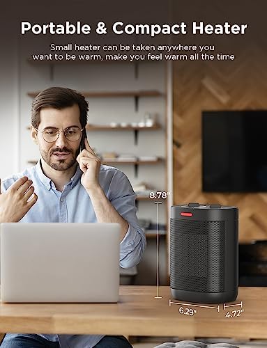 Chikit 1500W PTC Ceramic Space Heater with Adjustable Thermostat 1