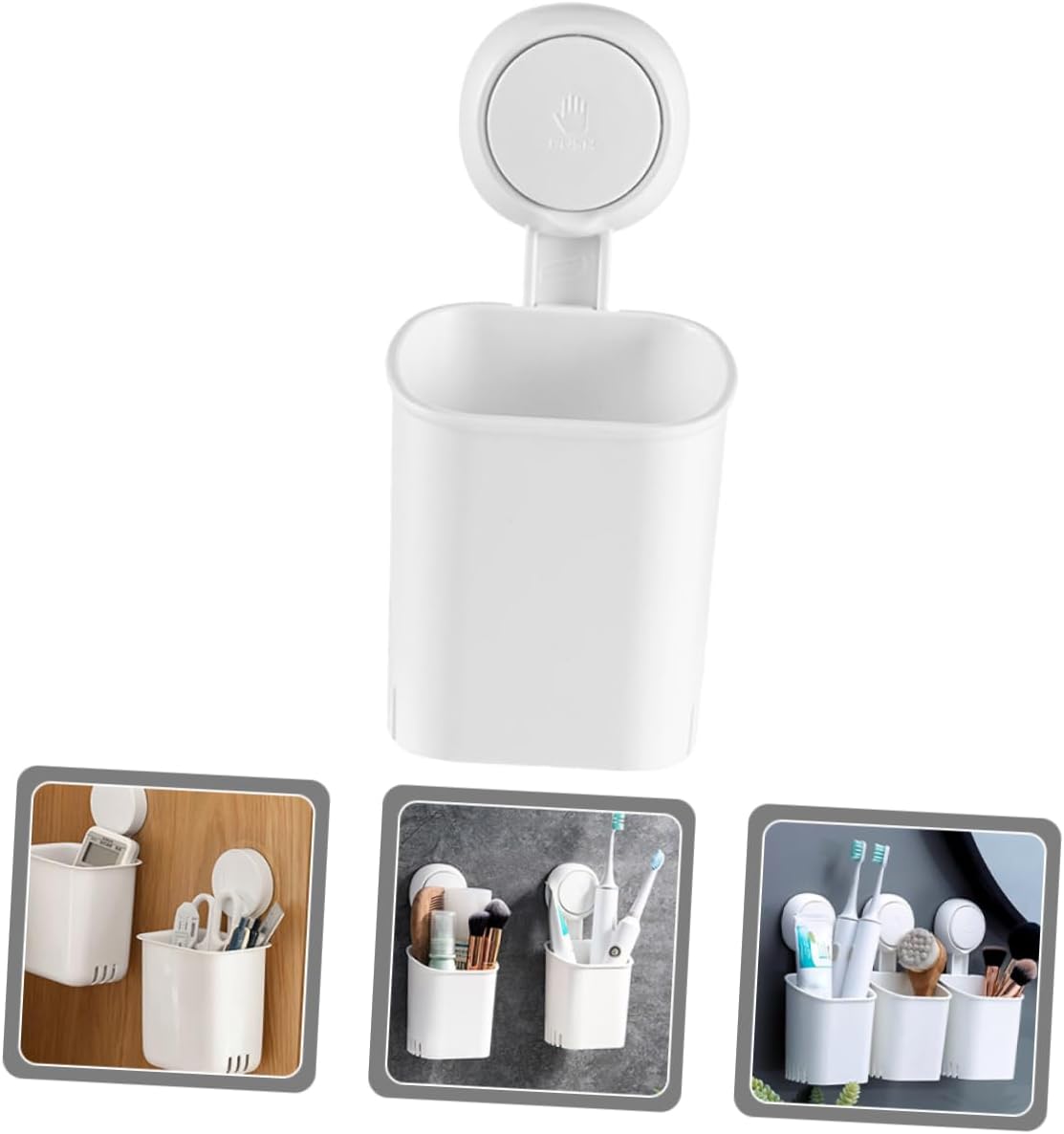 LIFKOME Wall Mount Toothbrush Holder with Suction Cup 1