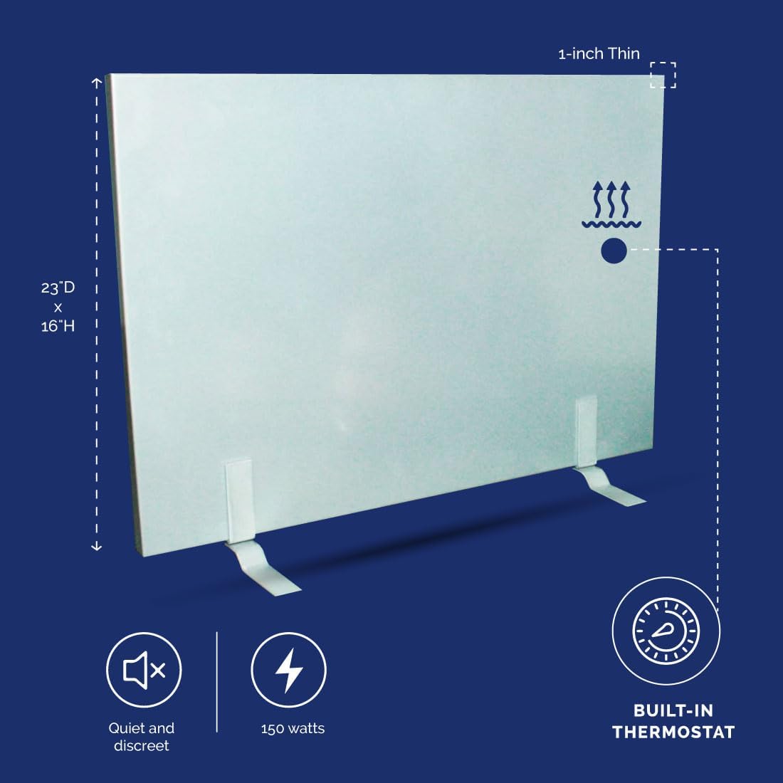 Cozy Legs Flat Panel Heater - 150W Energy Efficient Desk Mount