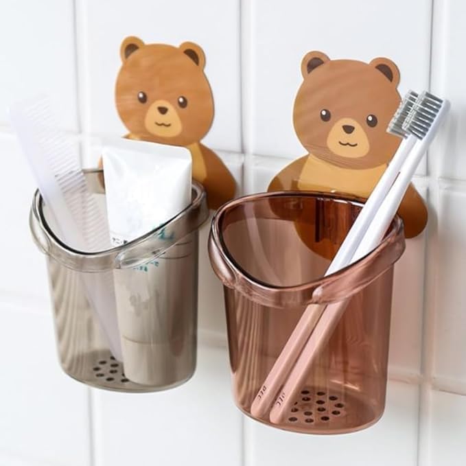 Yakolak Magic Sticker Toothbrush Holder for Bathroom Pack of 2