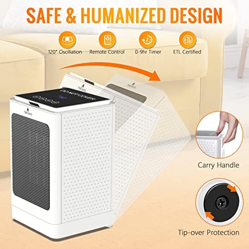 Feculs Official Electric Heater with Oscillation and Remote Control