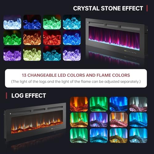 oneinmil 50 Smart Electric Fireplace Heater with Alexa Compatibility