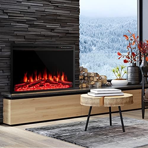 COSTWAY 34-Inch Electric Fireplace with Remote Control