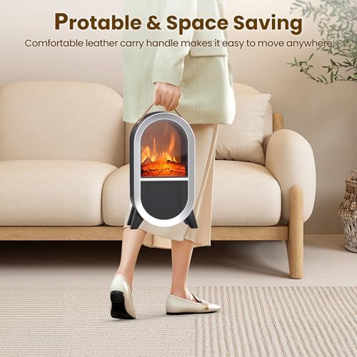 Riseon 1500W750W Electric Fireplace Heater with 3D Flame