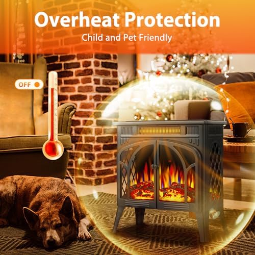 ZAFRO 24-inch Electric Fireplace Heater with Remote Control