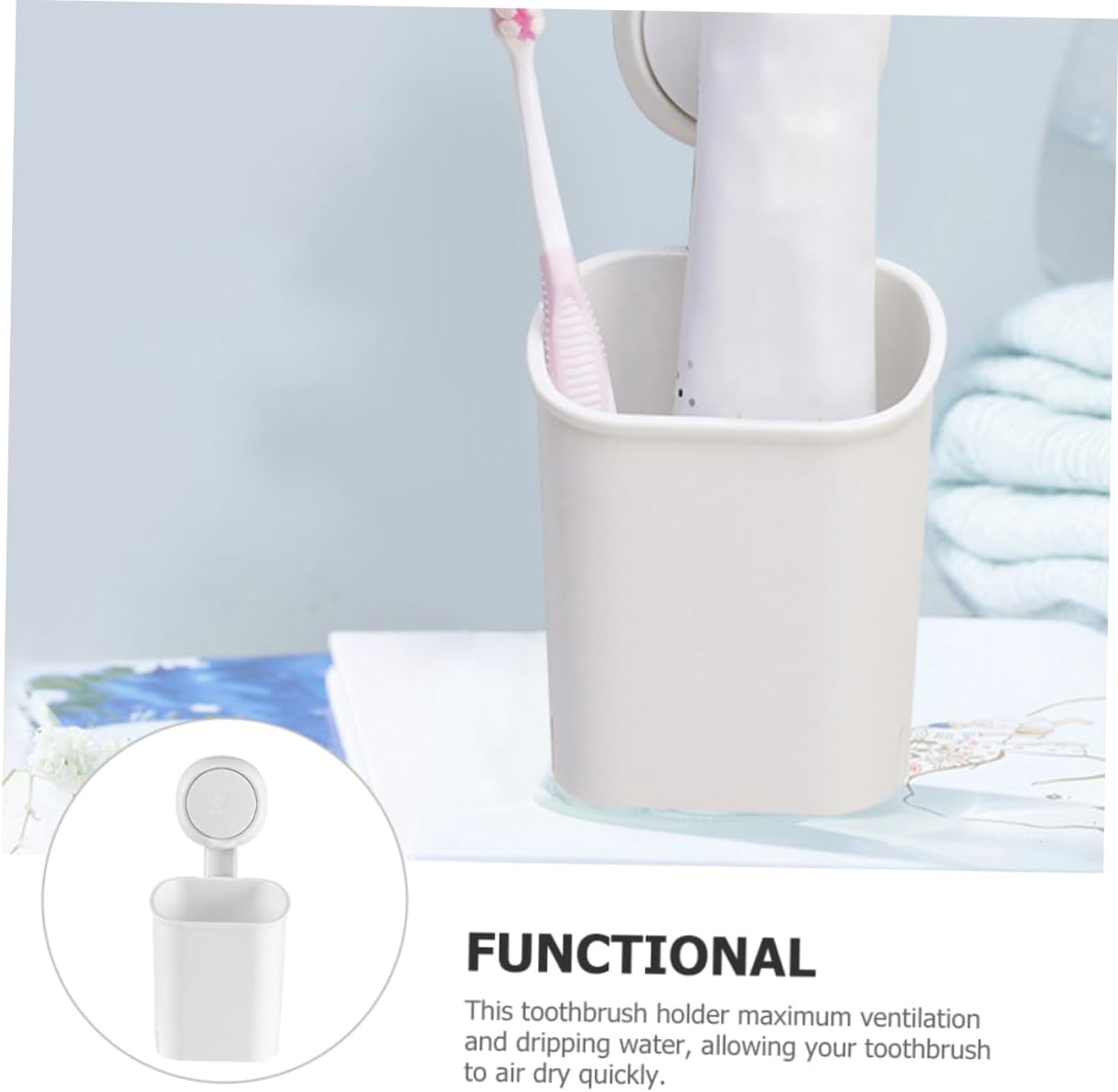 LIFKOME Wall Suction Cup Toothbrush Holder 1