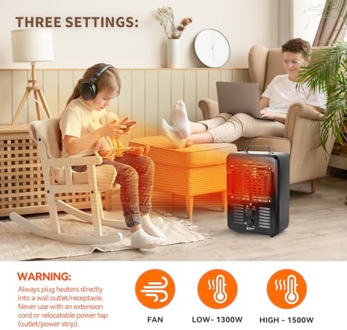 Milkhouse Space Heater with Thermostat and 3 Heat Settings