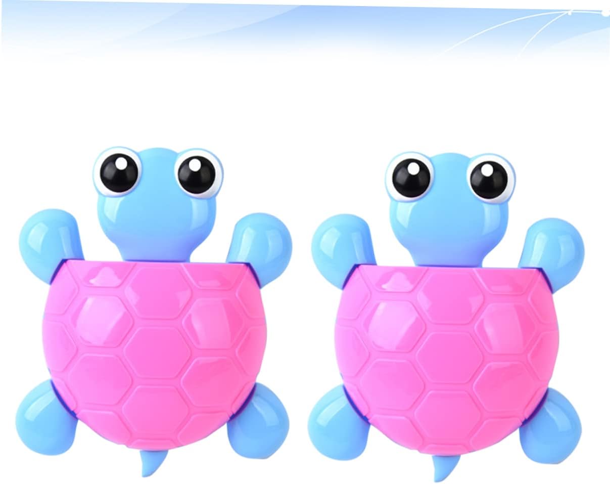 TOPPERFUN 2Pcs Cute Turtle Suction Cup Toothbrush Holder