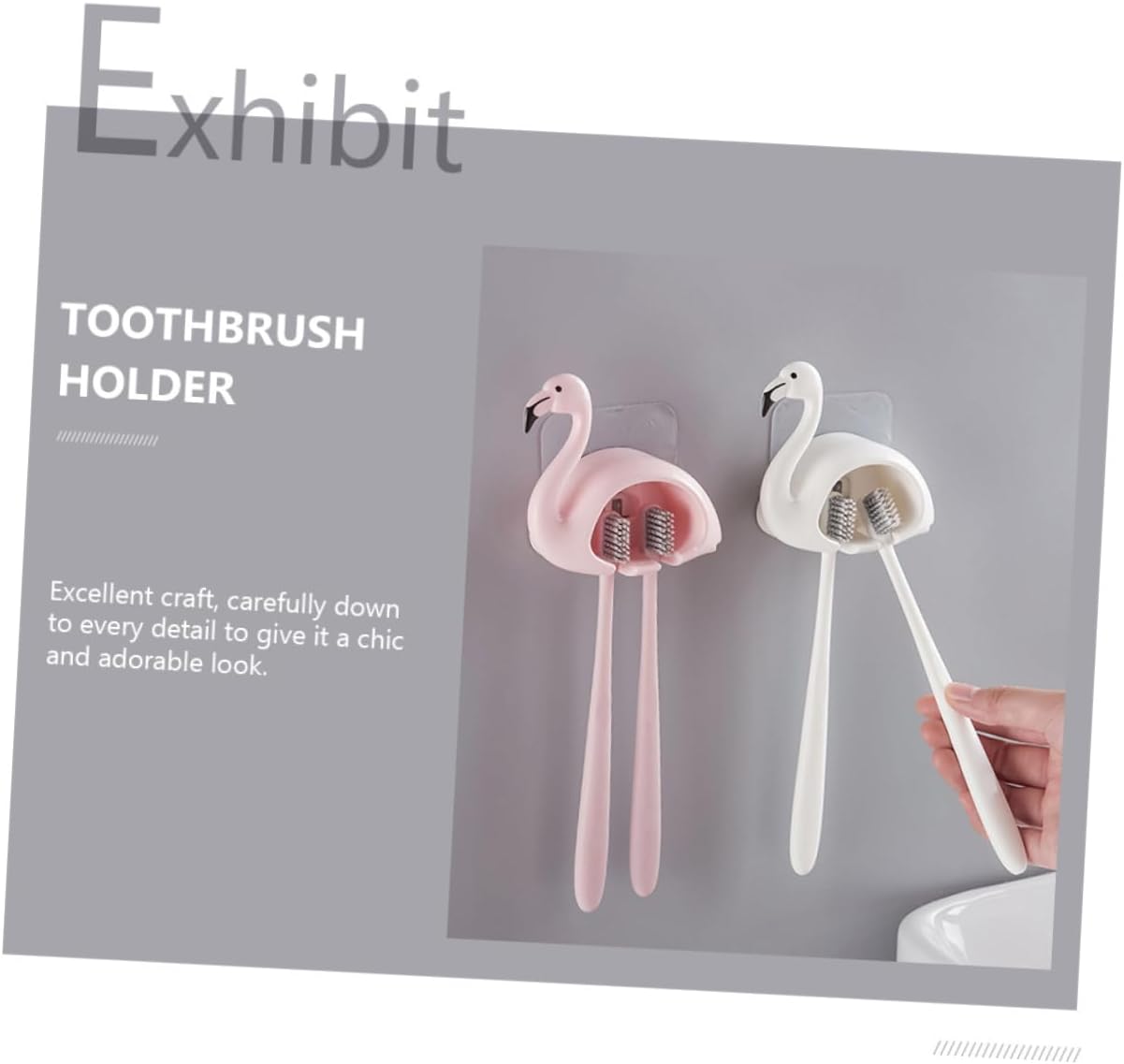 RORPOIR 2 Piece Wall Mounted Toothbrush Holder Suction Cup Bathroom Organizer